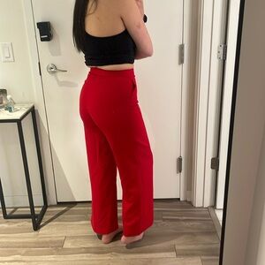 Red tailored pants